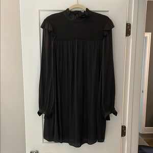NWT The Kooples Black A-line Bishop Sleeve Dress - FR Size 3 (fits Medium)
